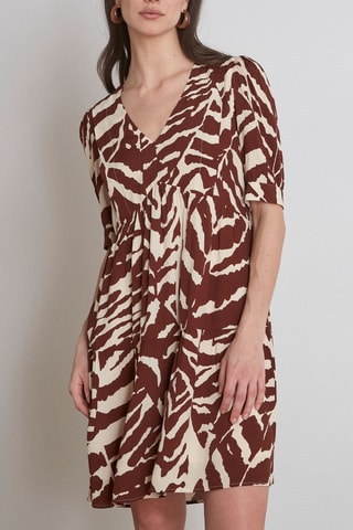 Vestido evasé - Marrón