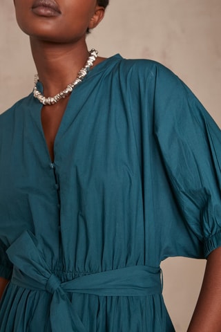 Vestido midi - Azul petróleo