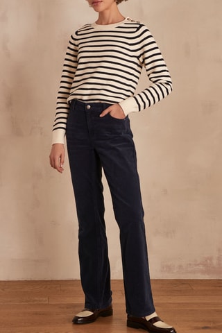 Pantalón flare de terciopelo - Azul noche