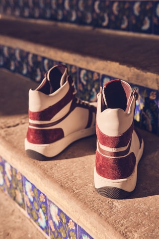 Zapatillas altas de piel - Burdeos