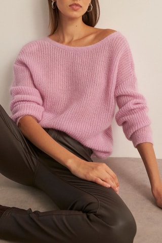 Cárdigan de mohair y lana - Rosa