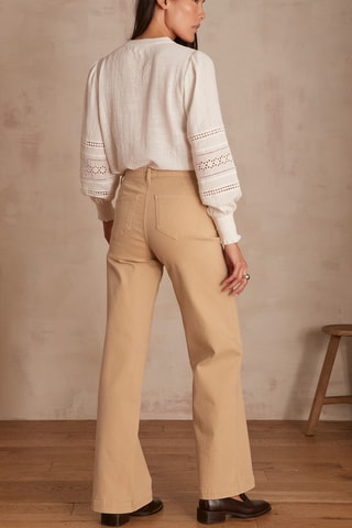 Pantalón ancho - Beige
