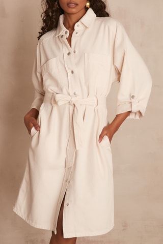 Vestido camisero - Crudo