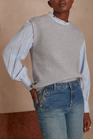 Chaleco de lana - Celeste