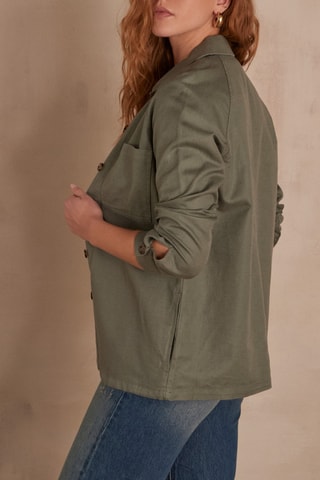 Sobrecamisa de lino - Caqui