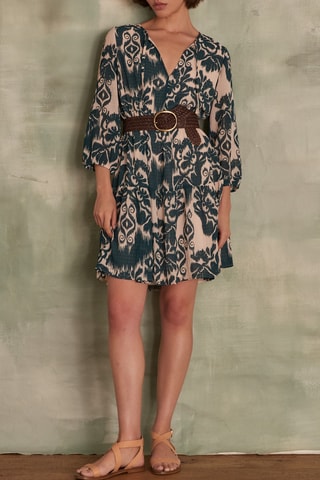 Vestido evasé - Azul petróleo