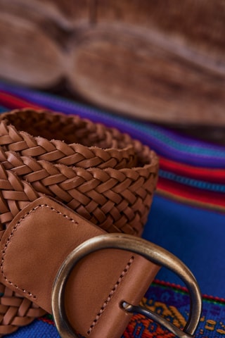 Cinturón de piel - Camel