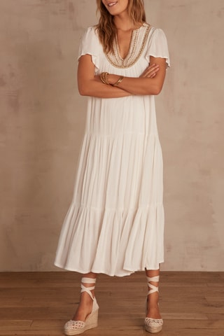 Vestido evasé - Blanco