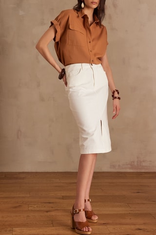 Falda recta - Blanco