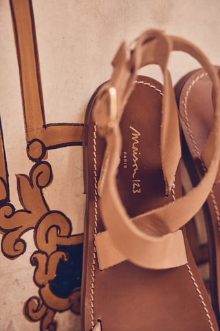 Sandalias de piel - Camel