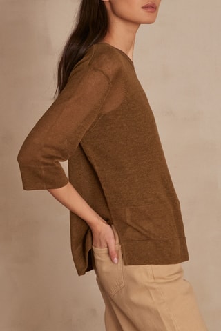 Jersey de lino - Verde oliva