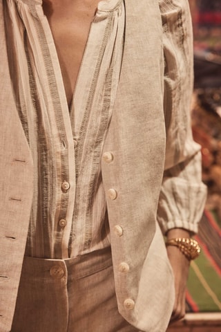 Chaleco de traje de lino - Beige