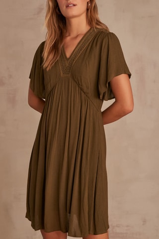 Vestido recto - Verde oliva