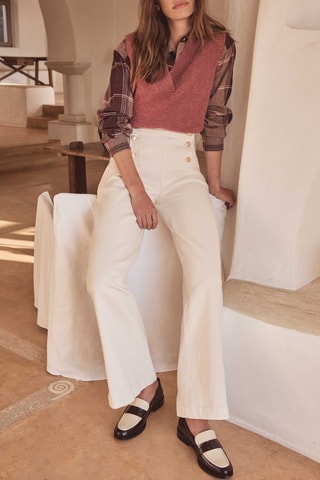 Pantalón de tiro alto - Crudo