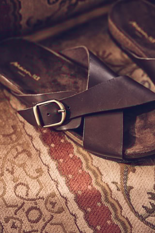 Sandalias de piel - Marrón