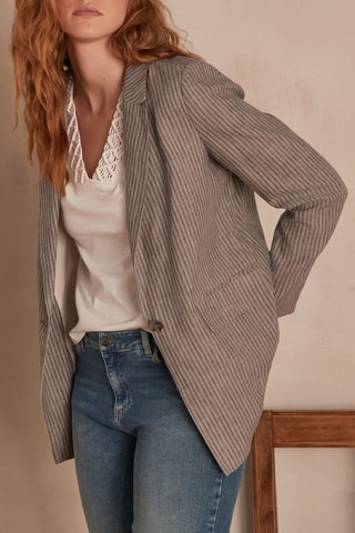 Chaqueta de lino - Gris jaspeado