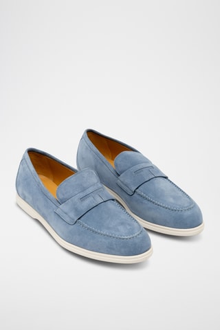 Mocassins en nubuck - Bleu