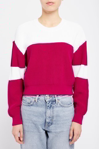 Pull - Beige et fuchsia