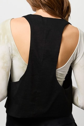 Gilet de costume en lin - Noir