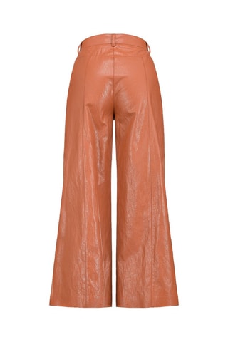 Pantalon wide legs 7/8 - Marron