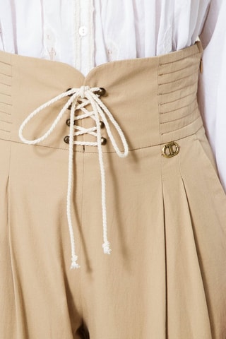 Pantalon droit taille haute Beige