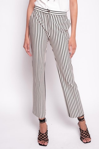 Pantalon - 
Bleu marine et écru