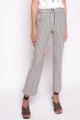 Pantalon - 
Bleu marine et écru