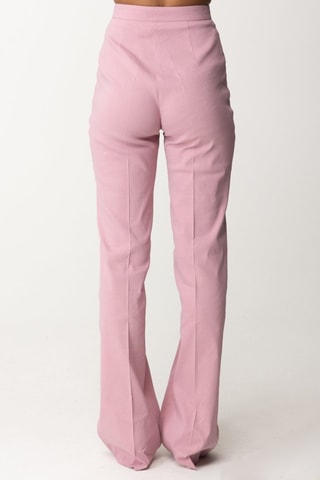 Pantalon en lin taille haute - Rose