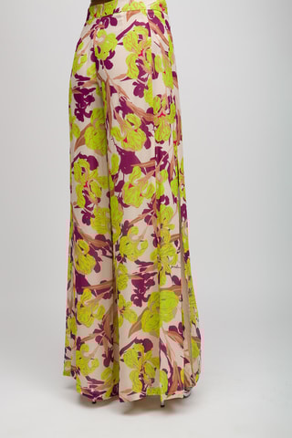 Pantalon - Beige et vert citron