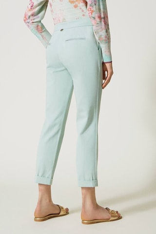 Pantalon cigarette - Bleu-vert clair