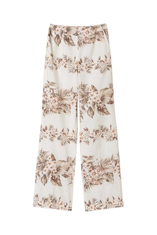 Pantalon palazzo taille haute- Ivoire