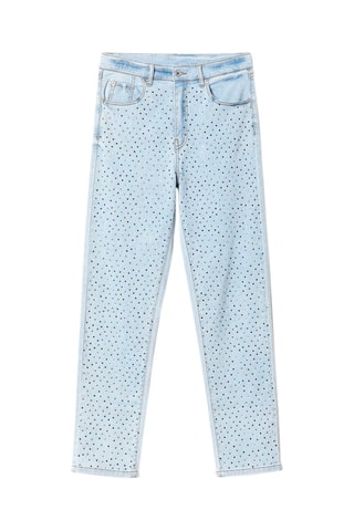 Jean boyfriend taille haute - Bleu