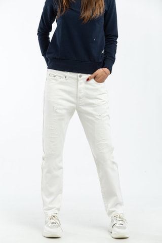 Jean boyfriend Blanc