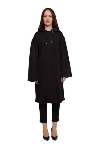 Abrigo con capucha - Negro