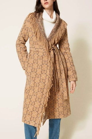 Manteau en laine - Beige et noir