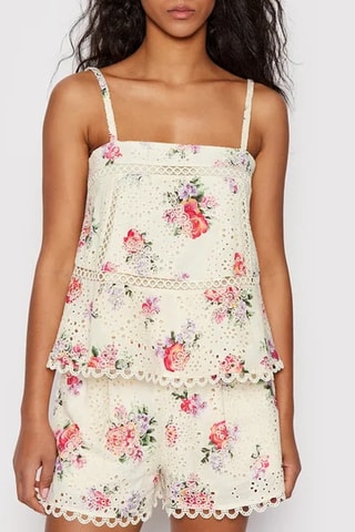 Top en broderie anglaise Blanc