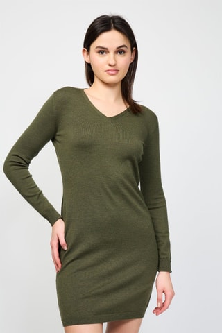 Robe pull en laine vierge - Vert