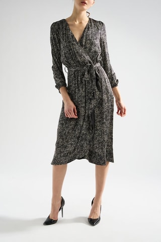 Robe portefeuille - Noir et écru