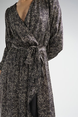 Robe portefeuille - Noir et écru