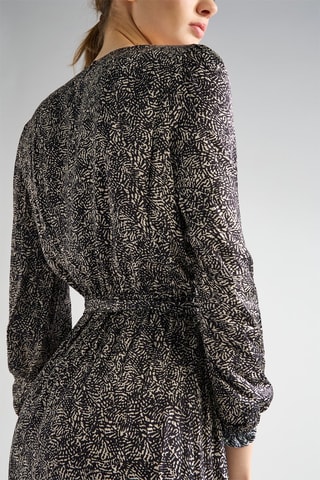 Robe portefeuille - Noir et écru