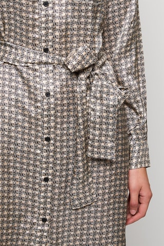 Robe chemise - Noir et beige