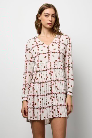 Vestido plisado - Blanco