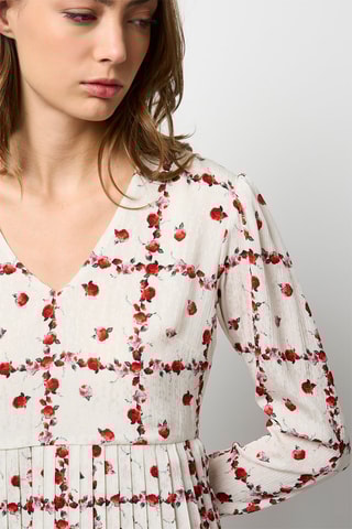 Vestido plisado - Blanco