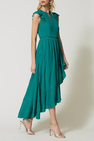 Robe longue en soie - Vert