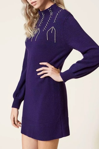 Robe pull en laine et angora - Violet
