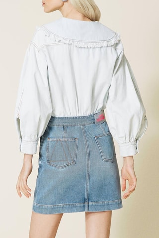 Robe trompe-l’œil en jean Bleu