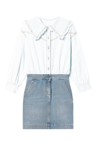 Robe trompe-l’œil en jean Bleu