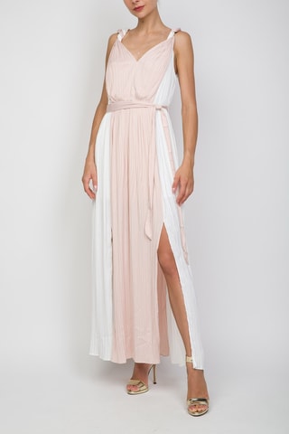 Robe longue - Rose et blanc