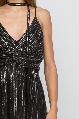 Robe midi - Noir et argenté