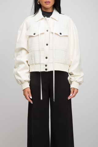 Bomber bi-matière - Blanc